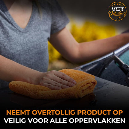 VCTdetailing Buff/Wax Towel Oranje Microvezel Polijst Doek 40x40cm voor een Streeploos Resultaat Oranje - VCTparts.nl