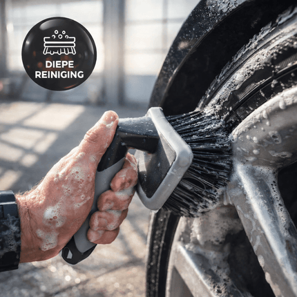 VCTdetailing Harde Robuuste Bandenborstel voor Effectieve Reiniging Grijs/Zwart - VCTparts.nl