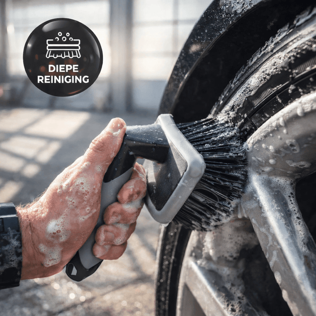 VCTdetailing Harde Robuuste Bandenborstel voor Effectieve Reiniging Grijs/Zwart - VCTparts.nl