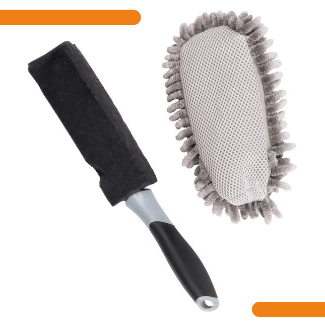 VCTdetailing Microvezel Sponsborstel – Krasvrije Detailing Borstel voor Auto en Velgen Grijs - VCTparts.nl