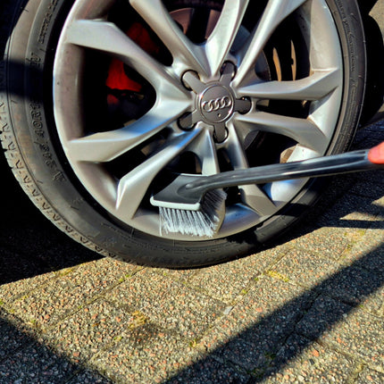 VCTdetailing Ultrazachte Verlengde Velgenborstel – Krasvrije Reiniging Grijs - VCTparts.nl