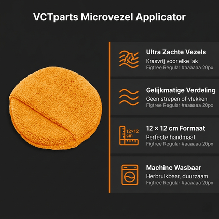 VCTdetailing Zachte Microvezel Applicator voor een Gelijkmatige Aanbrenging Oranje - VCTparts.nl