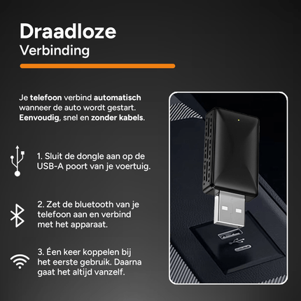 VCTparts 2 - in - 1 Wireless CarPlay Adapter – Eenvoudige Plug en Play Mini Dongle voor CarPlay en Android Auto - VCTparts.nl