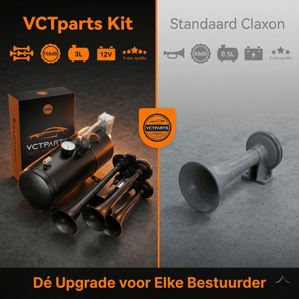 VCTparts 4 Trompet Treinhoorn 150dB met 3L Compressor - Meertonige Luchthoorn Set voor Auto Truck Boot 12V NORGOS 5