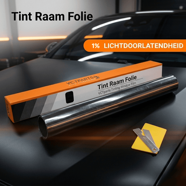 VCTparts Auto Raamfolie 1% Tint 50x300cm - Zonwerende Privacy Folie voor Autoruiten Ultradonker Warmtewerend UV Beschermend Zwart - VCTparts.nl
