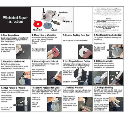 VCTparts VCTparts Auto Voorruit Reparatieset – Compleet Kitje met Vloeistof Injectiesysteem tegen Barsten en Sterretjes in Glas of Ruit NORGOS 6