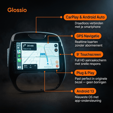 VCTparts CarPlay & Android Auto Autoradio voor Renault Kaptur / Captur / QM3 2013–2016 – GPS Navigatie & Touchscreen – Inbouwen / Inbouwservice / Installatie Ainavi 7