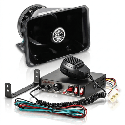 Avertissement de la police de la police automobile avec contrôleur 200W - 8 tons noirs