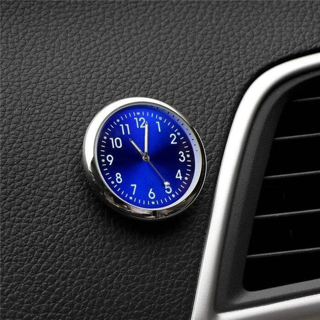 Analoog Mini Dashboard Auto Klokje Zelfklevend - Blauw Chrome - VCTparts.nl