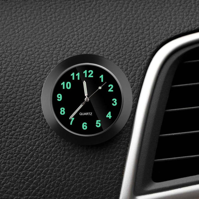 Analoog Mini Dashboard Auto Klokje Zelfklevend zwart Mat - VCTparts.nl