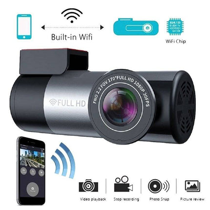 Dashcam 1080P Recorder 150 ° Dvr High-Definition Nachtzicht met Wifi Grijs - VCTparts.nl