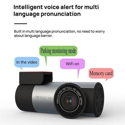 Dashcam 1080P Recorder 150 ° Dvr High-Definition Nachtzicht met Wifi Grijs - VCTparts.nl