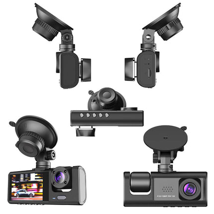 Dashcam HD 1080P 3CH Auto Recorder met Binnenzijde Camera Zwart - VCTparts.nl