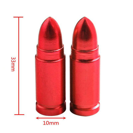 Kogelvormige Auto Ventieldopjes Bullets Universeel - Aluminium Multicolor (Set 4 stuks) - VCTparts.nl