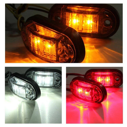 led Zijmarkeringslichten Waarschuwing Signaal - Wit (set) [Markeringslicht - Gevarenlicht - Voorlicht - Richtingaanwijzer] - VCTparts.nl