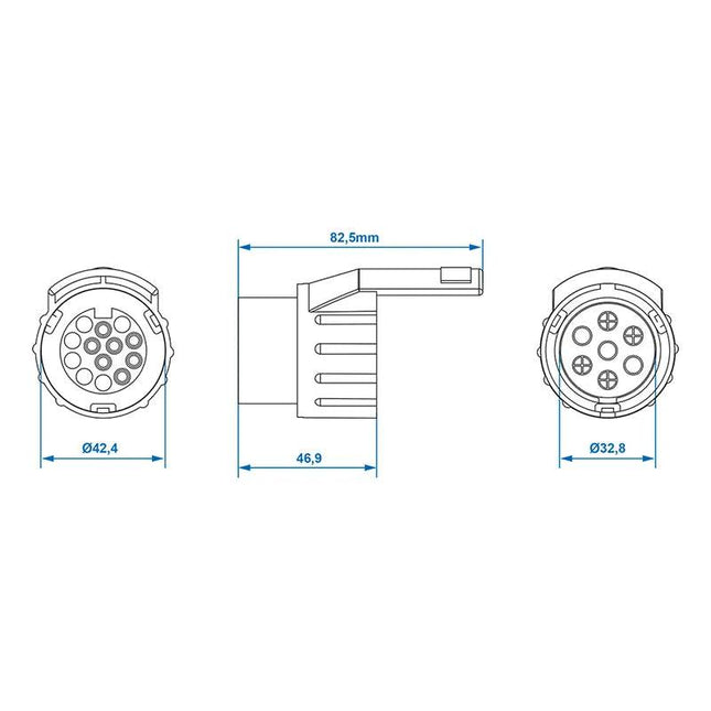 Trailerstekker Adapter Verloopstuk van 13 naar 7 Polig PVC [Aanhanger - Caravan - Trailer] - VCTparts.nl