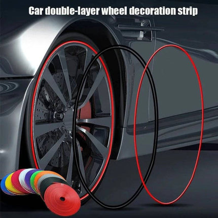 Velgen Bescherming Flexibele Decoratie Strip met Tape Rood (8 meter) - VCTparts.nl