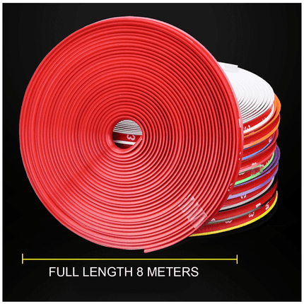 Velgen Bescherming Flexibele Decoratie Strip met Tape Zwart (8 meter) - VCTparts.nl