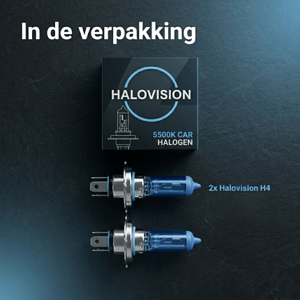 HaloVision Halogeen Koplampen H4 – Set van 2 lampen verpakking