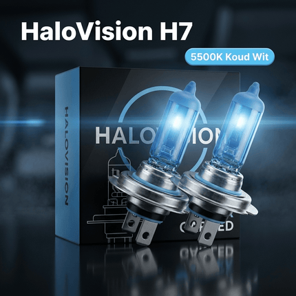 HaloVision Halogeen Koplampen H7 – Hero productfoto Blauw Glas Super White