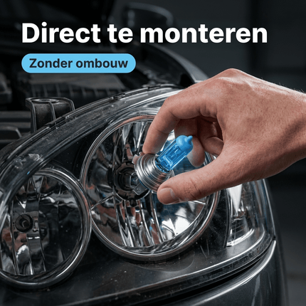 VCTparts HaloVision Halogeen Koplampen H7 – 12V 3000Lm 5500K Koud Wit – Blauw Glas Super White Dimlicht Grootlicht Halogeenlampen Set van 2 Autolampen HaloVision 5