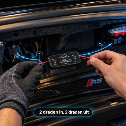 VCTparts Halovision Remlicht Flitser Module 5x Knipperen dan Constant 12V 24V - LED Remlicht Knipper Module Strobe Controller voor Derde Remlicht met Kortsluitbeveiliging NORGOS 5