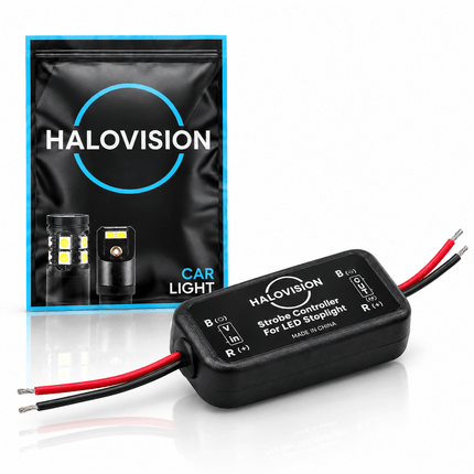 VCTparts Halovision Remlicht Flitser Module 5x Knipperen dan Constant 12V 24V - LED Remlicht Knipper Module Strobe Controller voor Derde Remlicht met Kortsluitbeveiliging NORGOS 1