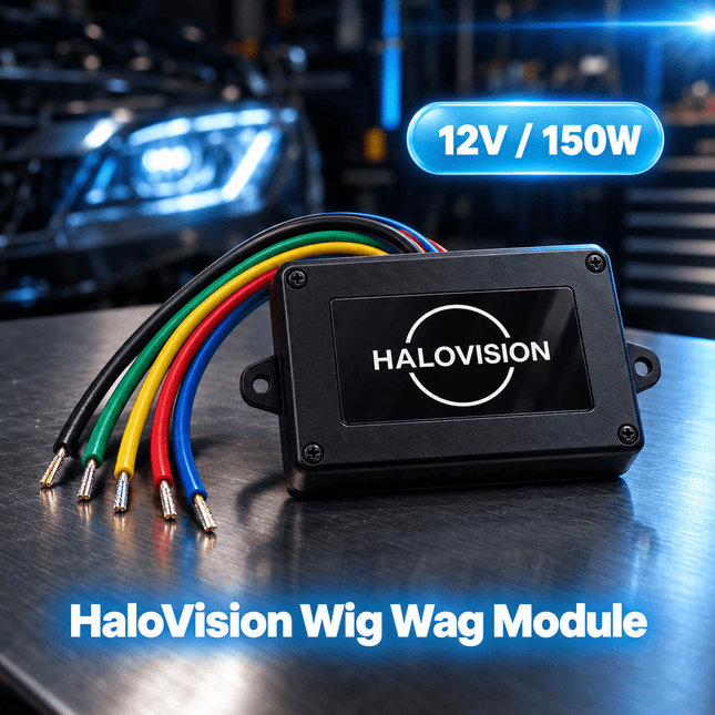 VCTparts Halovision Wig Wag Module Koplampen 12V 150W - Knipperende Koplampen Om en Om Flitsen - Grootlicht Flitser met Instelbare Frequentie voor Halogeen en LED NORGOS 2