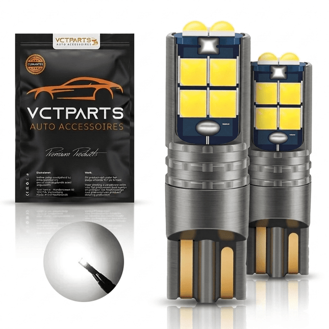 VCTparts High Power LED T10 W5W 6000K Wit Autoverlichting - Set van 2 voor Stadslicht Kenteken en Interieurverlichting - VCTparts.nl