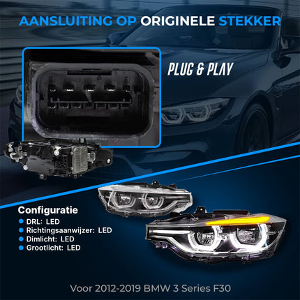 VCTparts LED Projector Koplamp Angel Eye - voor BMW 3 Serie F30 Halogeen Vervanger (2012–2019) - VCTparts.nl