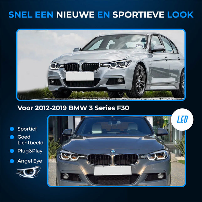 VCTparts LED Projector Koplamp Angel Eye - voor BMW 3 Serie F30 Halogeen Vervanger (2012–2019) - VCTparts.nl