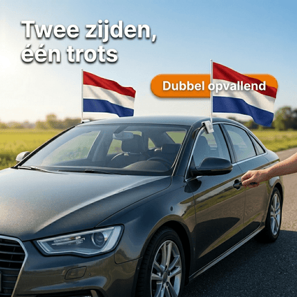 VCTparts Nederlandse Autovlaggen Set 2 Stuks – Holland Nederland Vlag Auto – 30 x 45 cm – Inclusief Raamhouders – WK 2026 Oranje Supporters NORGOS 4