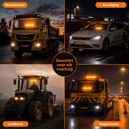 VCTparts Raamflitser Oranje LED Stroboscoop Zwaailicht – 12V met Zuignappen en 8 Knipperstanden NORGOS 7