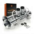 VCTparts VCTparts Trein Luchthoorn 115dB met Compressor - Universele 12V Claxon Trompet Set voor Auto Boot Pickup SUV Zeer Krachtige Air Horn Treinhoorns Combideal 1