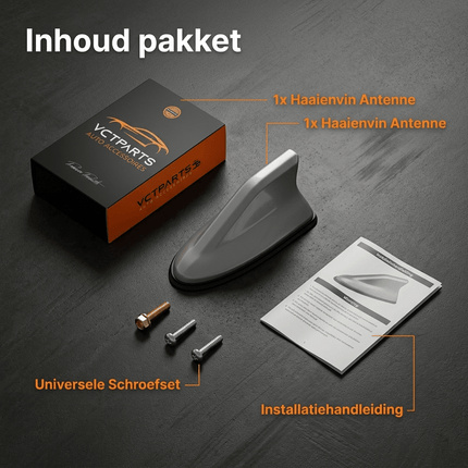 VCTparts VCTparts Universele Haaienvin Autoradio Antenne Grijs/Zilver - Sportief Modern Auto Design NORGOS 3