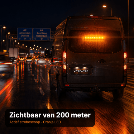 VCTparts VCTparts Premium Raamflitser Amber Oranje LED Stroboscoop – 12V Zwaailicht met Zuignap 12 LED 8 Standen – Verhoog je Zichtbaarheid en Veiligheid NORGOS 3