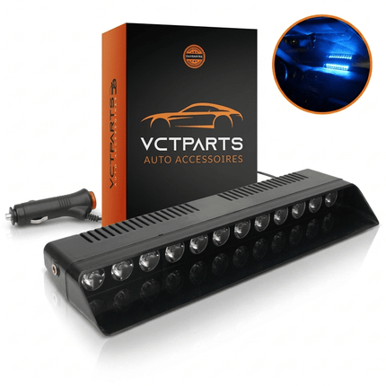 VCTparts VCTparts Premium Raamflitser Blauw LED Stroboscoop – 12V Zwaailicht met Zuignap 12 LED 8 Standen – Verhoog je Zichtbaarheid en Veiligheid NORGOS 1