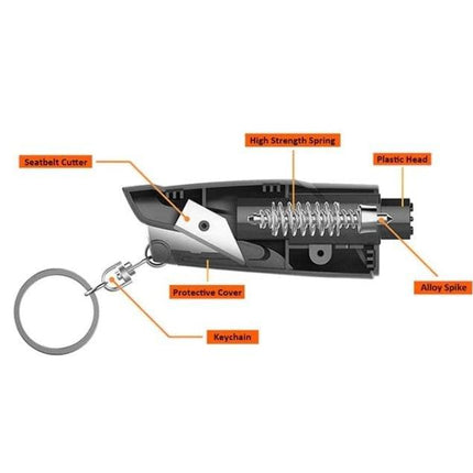 VCTparts Veiligheids Glasbreker & Gordelsnijder Sleutelhanger [Raambreker - Noodhamer] NORGOS 8