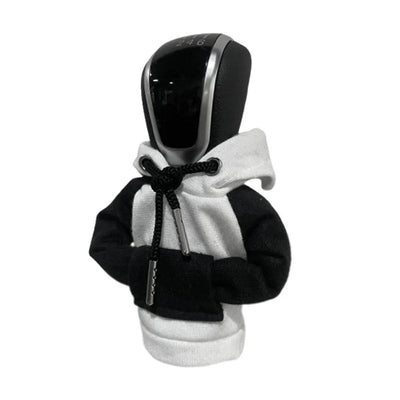 Versnellingspook Hoes Hoodie Versiering voor de Schakel Pook Knop - Wit Zwart [Trui Sweater]