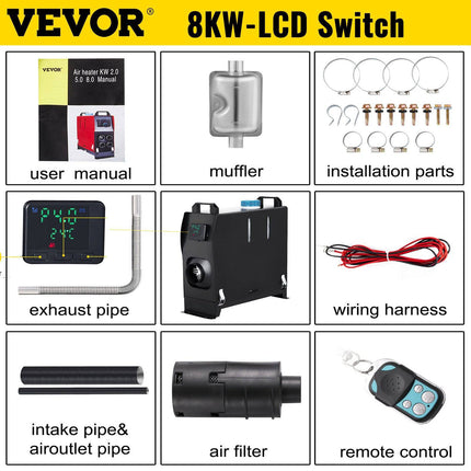 Vevor Vevor Diesel Heater Standkachel 8kW 12V met LCD - scherm en Behuizing NORGOS 4
