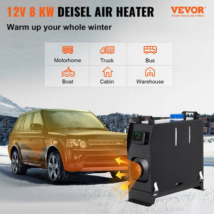 Vevor Vevor Diesel Heater Standkachel 8kW 12V met LCD - scherm en Behuizing NORGOS 8