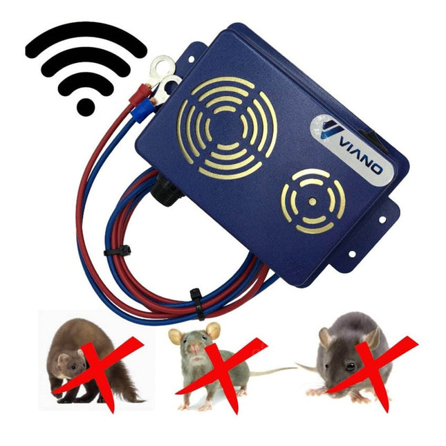 VIANO Auto Marterverjager 12V DUO - LED - Automatische Schakeling met Ultrasone Bescherming tegen Knaagdieren In Motorruimte met Directe Accu Aansluiting - VCTparts.nl