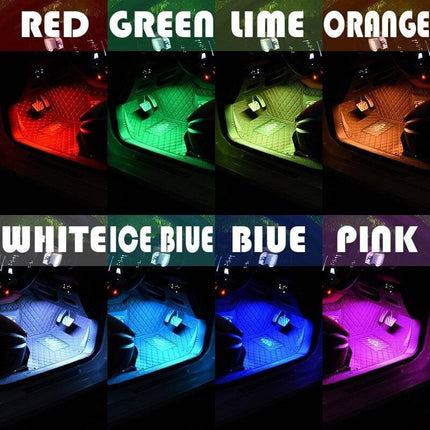 VCTparts Voertuig Universele Interieur Instapverlichting ledstrip 4 Strips voor Onder Stoel en Dashboard RGBW NORGOS 5