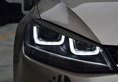 Volkswagen Golf 7 Headlight Angry Earbrow Carbon (Set)