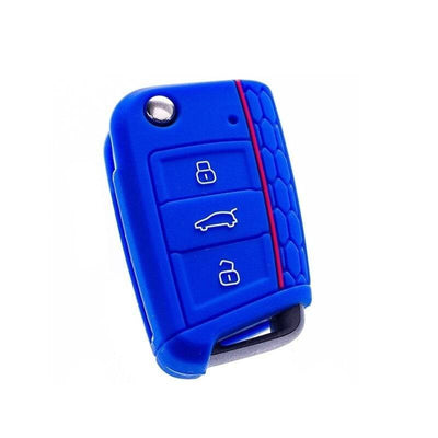 Volkswagen Sleutel Hoes Siliconen Cover - Blauw [Golf 7 - Octavia A7]