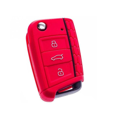 Volkswagen Sleutel Hoes Siliconen Cover - Rood [Golf 7 - Octavia A7]