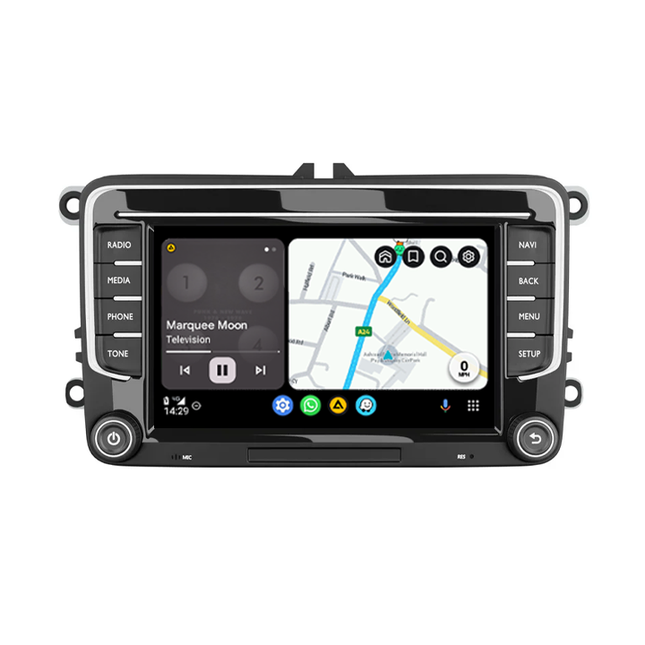 CarPlay & Android Auto Multimedia Scherm voor Volkswagen, Skoda, Seat – GPS Navigatie – Geschikt voor Golf 5/6, Passat B6, Polo, Jetta, Touran, Octavia en meer – Inbouwen / Inbouwservice / Installatie