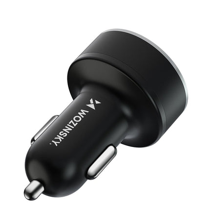 Wozinsky Auto Oplader 50W 2x USB - C 2x USB - A met Display en Snelladen 4 Poorten voor meerdere apparaten - VCTparts.nl