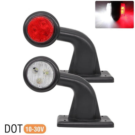 VCTparts Zijmarkeringslichten Gevarenverlichting led Rood Wit Elleboog (set) [Rubber - Vrachtwagen - Trailer] NORGOS 1