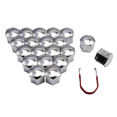 Bouchons de roue de boulon à roue argenté BAPAUX DE COUVERTURE DE PROTECTION 20 pièces - 17 mm (ensemble)
